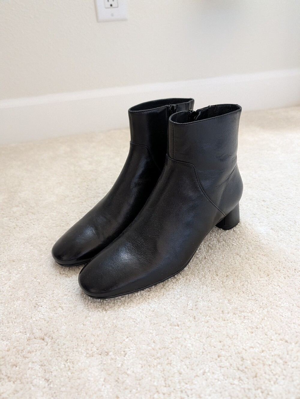 Jeffrey Campbell Black Leather Heeled Ankle Boots